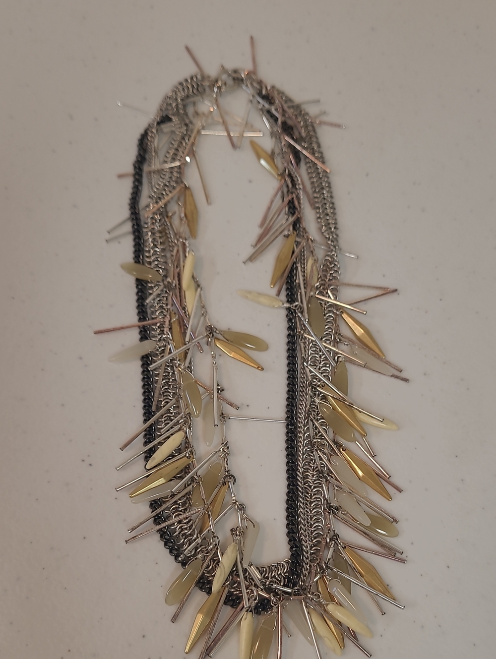 Stella & Dot Fringe Freya Mixed Metal Chain With Faux Stones Necklace 8" - Picture 5 of 7